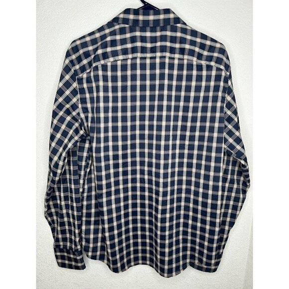 UNTUCKit Shirt Mens Large DORIN Blue Tan Red Plaid Lightweight Button Up  L - Picture 3 of 15